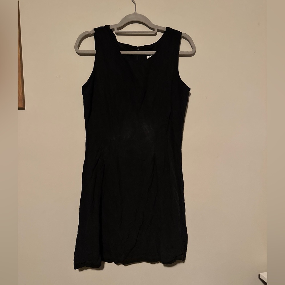 GUC Elegant Black Sleeveless Mini Dress 100% Silk